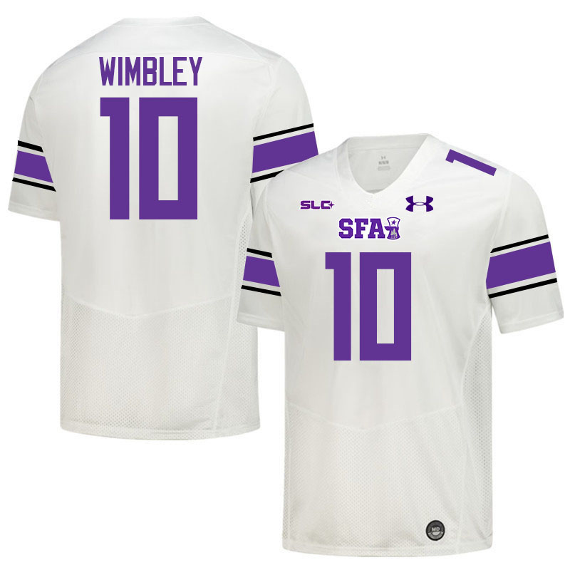 Stephen F. Austin Lumberjacks #10 Jerrell Wimbley College Football Jerseys,Uniforms-White